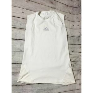 Adidas techfit compression shirt large white Climacool  top L